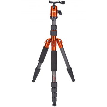   Rollei Tripod Compact Traveler No 1 Carbon/ Obremenitev 8 kg/ Raztegnjen 142 cm/ Carbon/ Oranžna