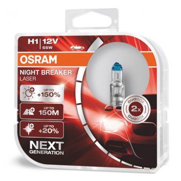   Halogenske žarnice Osram H1 12V 55W P14.5S Night Breaker Laser +150% /2 kom/