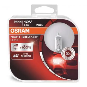   Osram H11 halogenske žarnice 12v 55w pgj19-2 nočno stikalo srebrna+100% /2 kos/