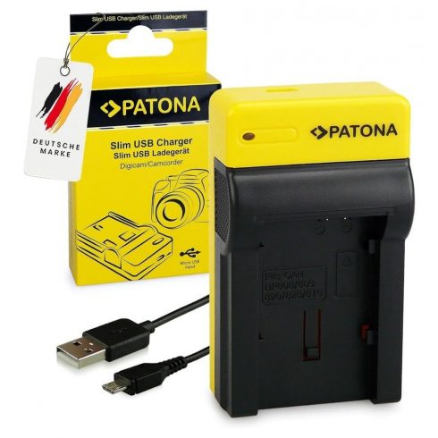 PATONA polnilec za digitalni fotoaparat Canon BP-808/820/827/828 slim, USB