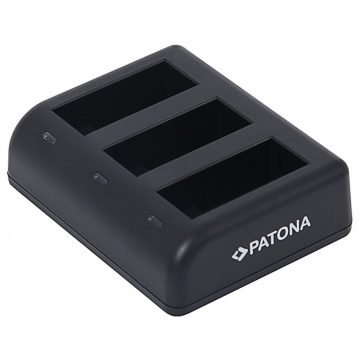   PATONA polnilec za digitalni fotoaparat Triple GoPro Hero 9/Hero 10/Hero 11/Hero 12/ AHDBT901/ micro USB/ USB-C