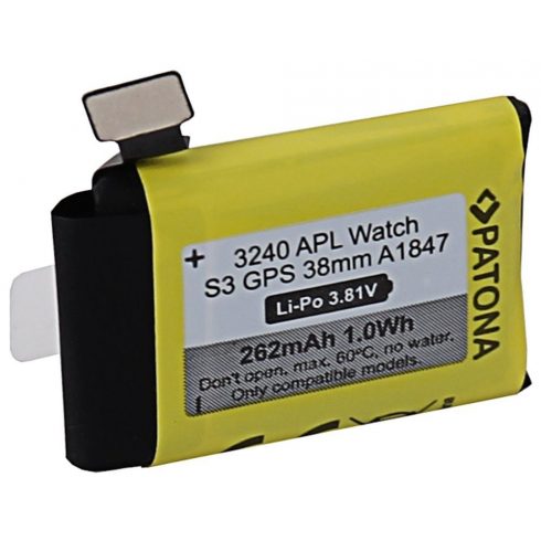 PATONA baterija za pametno uro Apple Watch 3 GPS 262mAh A1847 38mm