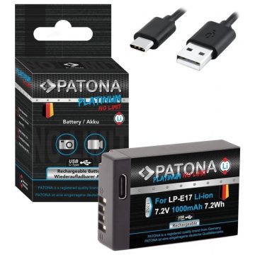   PATONA baterija za foto Canon LP-E17 1000mAh Li-Ion Platinum USB-C polnilna