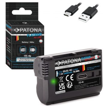   PATONA baterija za foto Nikon EN-EL15C 2400mAh Li-Ion Platinum USB-C polnjenje