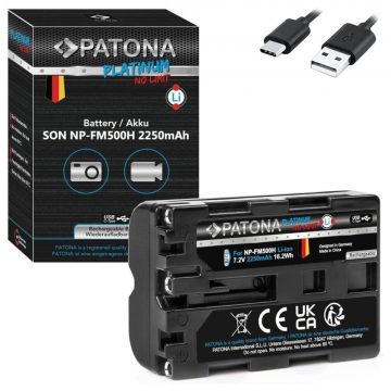   PATONA baterija za foto Sony NP-FM500H 2250mAh Li-Ion Platinum USB-C polnilna