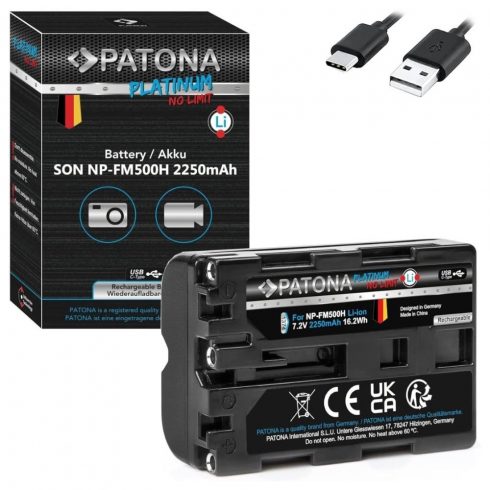 PATONA baterija za foto Sony NP-FM500H 2250mAh Li-Ion Platinum USB-C polnilna