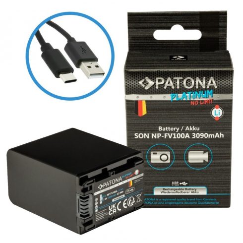 PATONA baterija za foto Sony NP-FV100 3090mAh Li-Ion Platinum USB-C polnilna