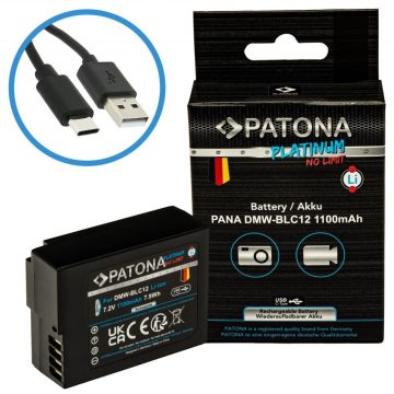   PATONA baterija za foto Panasonic DMW-BLC12 1100mAh Li-Ion Platinum USB-C polnilna