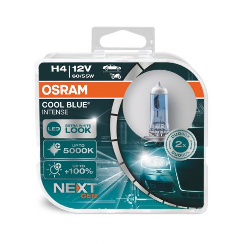 Halogenske žarnice Osram H4 12V 60/55W P43T Cool Blue Next Gen 5000K / 2 kom.