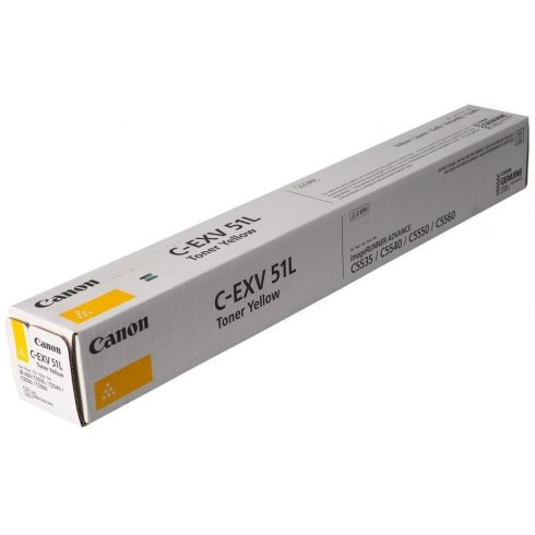 Canon originalni TONER CEXV51L RUMENI iR-ADV C55xx/C57xx toner nizke zmogljivosti 26.000 strani A4 (5%) - BREZ OTROŠKOV