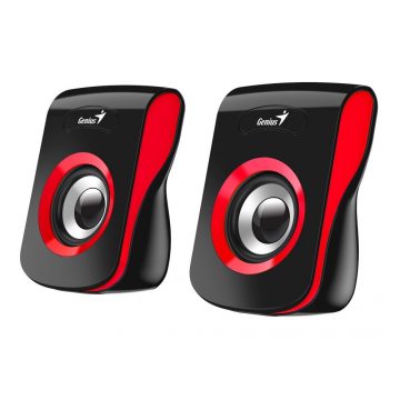   GENIUS zvočnik SP-Q180 Red/ 2.0/ 6W/ USB napajalnik/ 3.5" jack/ črno-rdeč