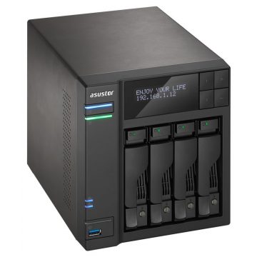   Asustor NAS AS7004T-I5 / 4x 2.5"/3.5" SATA III/ Intel i5-4590S 3.0GHz/ 8 GB/ 2x GbE/ 3x USB 3.0/ 2x USB 2.0/ eSATA