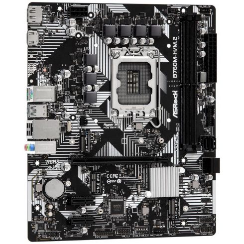 ASRock B760M-H/M.2 / Intel B760 / LGA1700 / 2x DDR5 / 2x M.2 / HDMI / DP / USB-C / mATX