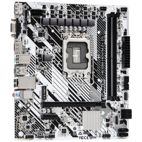 ASRock H610M-HDV/M.2+ D5 / LGA1700 / Intel H610 / 2x DDR5 / VGA / HDMI / DP / M.2 / USB-C / mATX