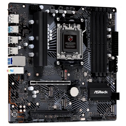 ASRock B650M PG LIGHTNING / AMD B650 / AM5 / 4x DDR5 DIMM / 3x M.2 / HDMI / DP / USB-C / mATX