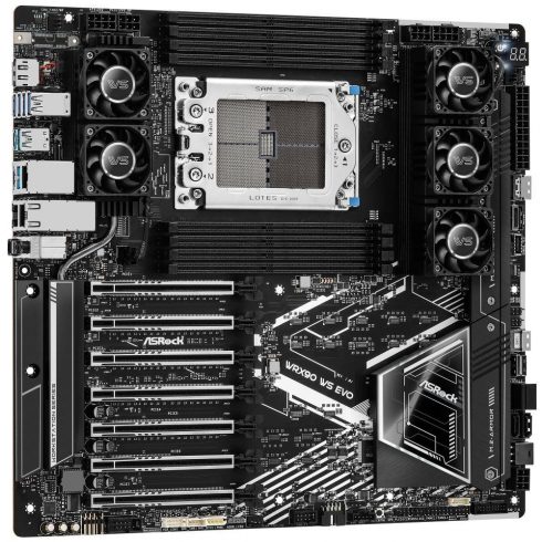 ASRock WRX90 WS EVO / AMD WRX90 / 8x DDR5 DIMM ECC / 2x M.2 / 2x SlimSAS / 2x MCIO / USB-C / DP / EEB