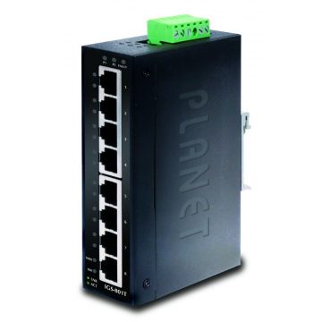   Industrijsko stikalo Planet IGS-801T 8x1Gb RJ45, -40 +75°C, IP30, EFT+ESD, 12-48VDC, brez ventilatorja