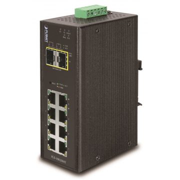   Industrijsko L3 stikalo Planet IGS-10020MT, 8x1Gb, 2x2.5Gb SFP, dvojno 12-48V DC, -40~75°C, IP30