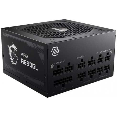 MSI vir MAG A650GL/ 650W/ ATX/ akt. PFC/ skupaj 7 let. garancija/ 120 mm ventilator/ modularni kabli/ 80PLUS Gold