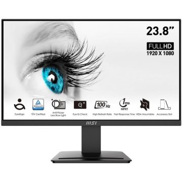   MSI PRO MP2412/ 23.8"/ 1920x1080/ VA/ 1ms/ 100Hz/ 300cd/m2/ 4000:1/ HDMI/ DP/ VESA/ črn