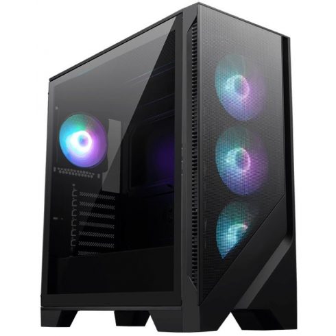 MSI ohišje MAG FORGE 320R AIRFLOW/ brez vira napajanja/ levo kaljeno steklo/ 4x 120 mm A-RGB ventilator/ 2x USB3.2/ črn