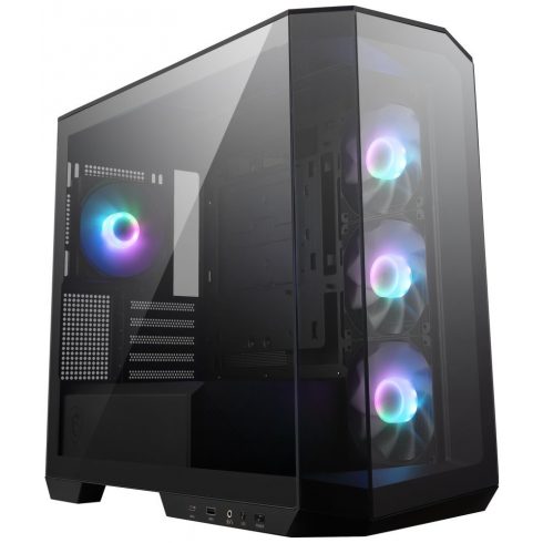 MSI ohišje MAG PANO M100R PZ Black/ brez napajalnika/ levo in sprednje steklo/ 4x 120 mm A-RGB ventilator/ 1x USB-C/ 1x USB3.2/ črn