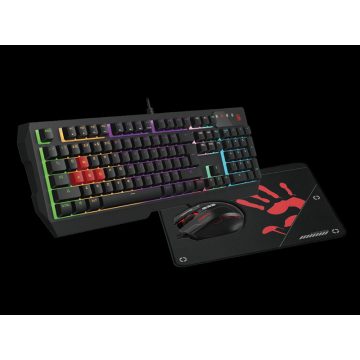   Tipkovnica + miška + podloga A4TECH BLOODY USB B1700 Bloody Bundle Set (B140N + ES7 + BP-50M) USB/ Esports črna (USB)