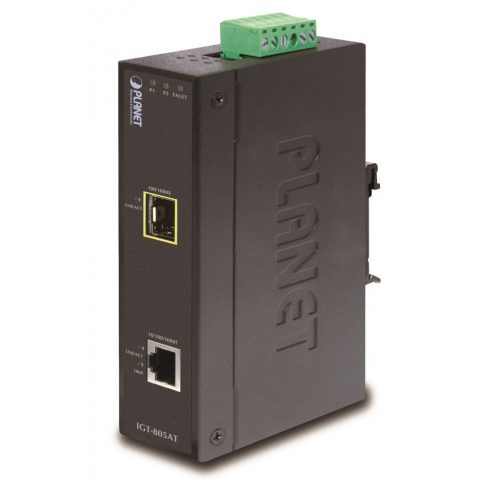 Pretvornik Planet IGT-805AT 1x 100/1000Base-T, 1x SFP 100/1000-X, ESD+EFT, IP30, -40 do 75°C