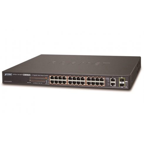 Stikalo Planet FGSW-2624HPS4 L2, 24x100Mb, 2x1Gb SFP, 24x PoE 802.3at 420W