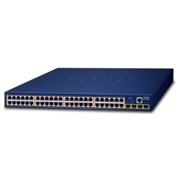   Planet GS-4210-48P4S L2 stikalo, 48x1Gb, 4x1Gb SFP, 48x PoE 802.3at 600W, QoS