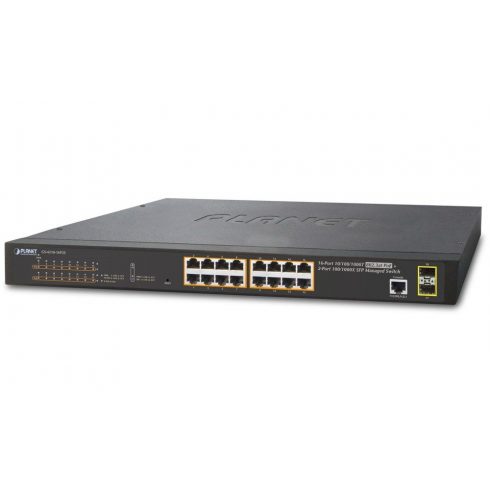 Planet GS-4210-16P2S L2 stikalo, 16x1Gb, 2x1Gb SFP, 16x PoE 802.3at 220W