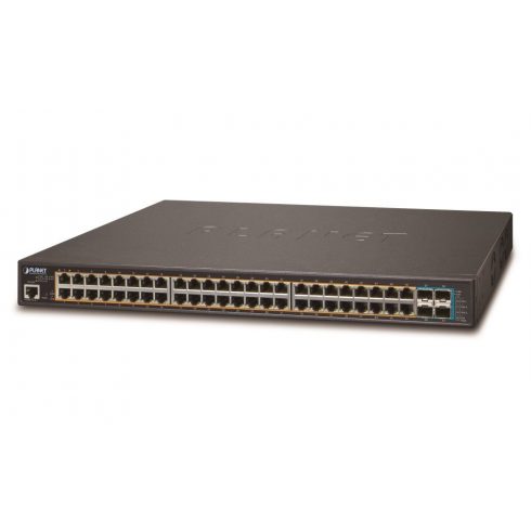 Planet GS-5220-48P4X L3 stikalo, 48x1Gb, 4x 10Gb SFP+, 48x PoE 802.3at 400W