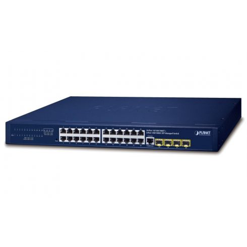 Stikalo Planet SGS-6341-16S8C4XR L3, 8x1Gb, 24x1Gb SFP, 4x10G SFP+, HW/IP stack, 2x power-in, VSF/Cluster