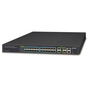   Planet XGS-6350-24X4C L3 stikalo, 24x10G SFP+, 4x100Gb QSFP28, QoS, 2x power-in