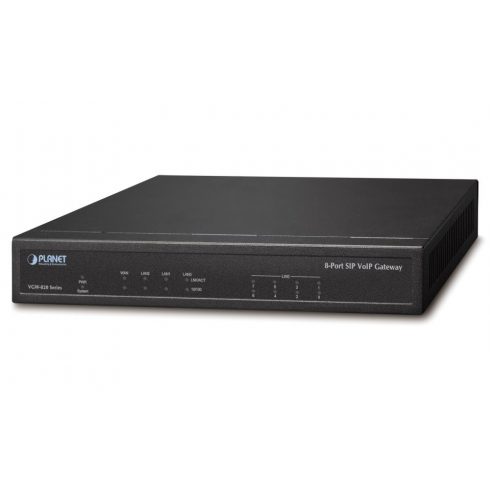 Planet VGW-820FS VoIP prehod, 8x FXS, SIP, ID klicatelja, faks, Hotline, požarni zid, SNMP, SSH/TLS, QoS