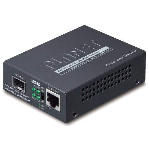 Pretvornik Planet GT-805A-PD 10/100/1000Base-T / miniGBIC SFP/ PoE z napajanjem 802.3af/at/bt