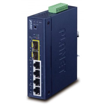   Industrijsko L2 stikalo Planet IGS-4215-4T2S, 4x1Gb, 2x 1Gb SFP, dvojno 9-48VDC, -40~75°C, IP30