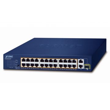   Planet FGSD-2621P PoE stikalo, 24x100M + 1x1Gb RJ45 + 1xSFP, PoE 802.3at 185W, razširjen način 10Mb-250m