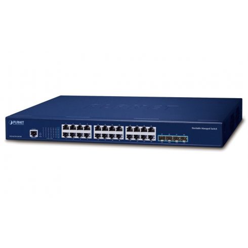 Stikalo Planet SGS-6310-24T4X L3, 24x1Gb, 4x10Gb SFP+, HW/IP stack, VSF/Cluster