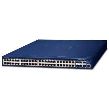   Stikalo Planet SGS-6310-48P6XR L3, 48x1Gb, 6x10Gb SFP+, 48x PoE 802.3at 740W, HW/IP stack, 2x power-in, VSF/Cluster