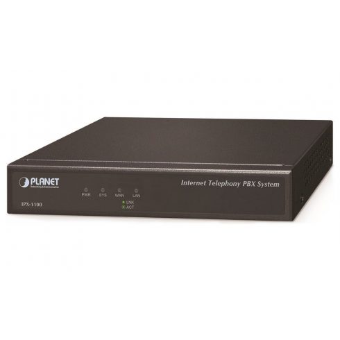 Planet IPX-1100, IP PBX, 100/50 uporabnikov, IVR, telefonski odzivnik/glasovna pošta, DID, BLF, FAX, Skype-SIP, VPN