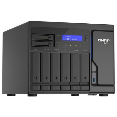 QNAP TS-h886-D1622-16G Xeon D-1622/2.6-3.2GHz/16GBRAM/6x3.5SATA/2x2.5SATA/2xM.2/4x2.5GbE/3xUSB3.2/2xPCIe