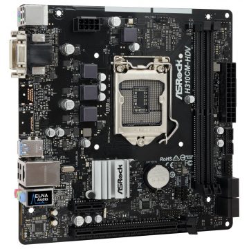   Asrock H310CM-DVS / Intel H310 / LGA1151 / 2x DDR4 DIMM / DVI-D / VGA / mATX