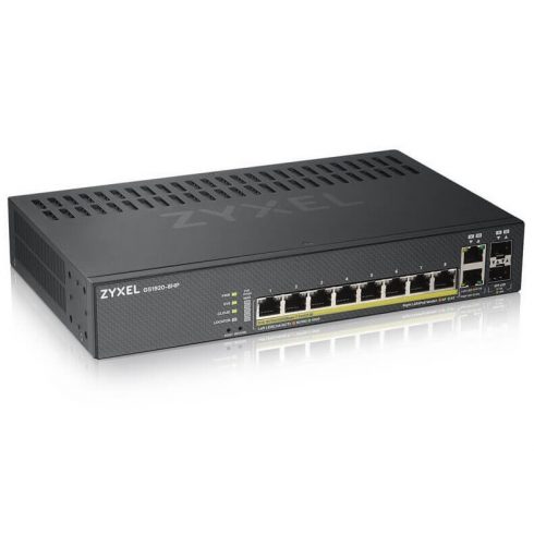 Zyxel GS1920-8HPv2 10-portno pametno upravljano stikalo 8x Gigabit Copper in 2x Gigabit dual pers., hybird način, samostojno oz.