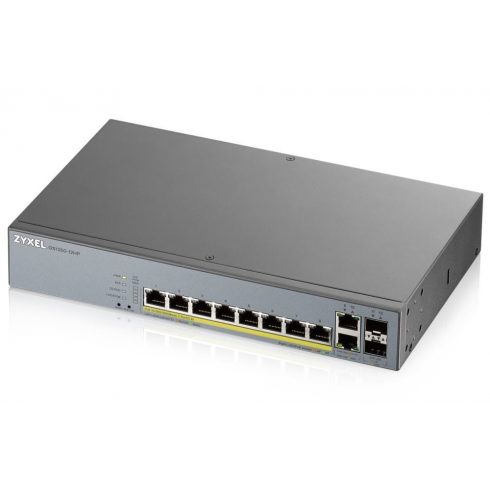 Zyxel GS1350-12HP 12-portno pametno upravljano CCTV PoE stikalo, dolg doseg, 130 W, 10x GbE, 2x SFP