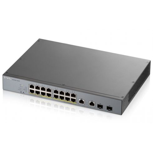 Zyxel GS1350-18HP 18-portno pametno upravljano CCTV PoE stikalo, dolg doseg, 250 W, 16x GbE, 2x kombinirani RJ45/SFP