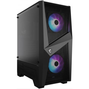   MSI ohišje MAG FORGE 100R/ brez napajalnika/ levo kaljeno steklo/ 2x 120 mm ventilator A-RGB/ 2x USB3.0/ 1x 120 mm ventilator/ črn