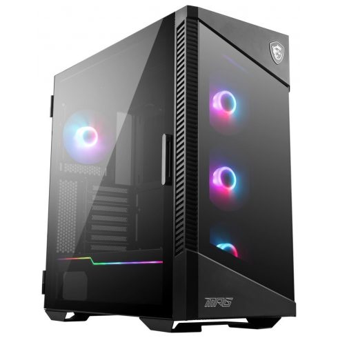 MSI ohišje MPG VELOX 100R/ brez napajalnika/ levo kaljeno steklo/ 4x ARGB 120 mm ventilator/ 1x USB3.1 Type-C/ 2x USB3.0/ črn