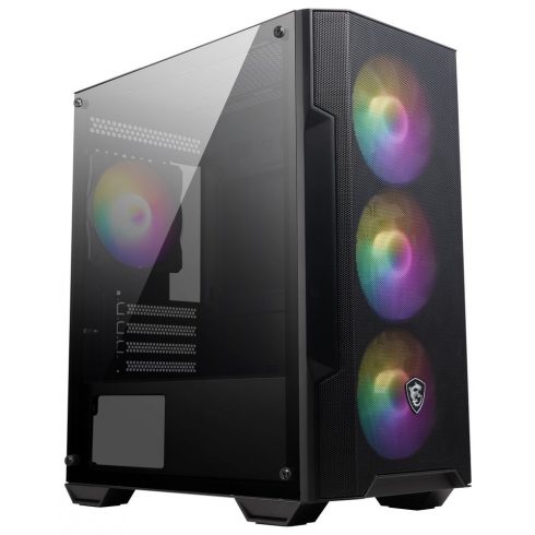 MSI ohišje MAG FORGE M100A/ brez napajalnika/ levo kaljeno steklo/ 4x 120 mm A-RGB ventilator/ 1x USB3.2/ črn