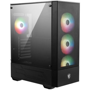   MSI ohišje MAG FORGE 112R/ brez napajalnika/ levo kaljeno steklo/ 4x 120 mm A-RGB ventilator/ 2x USB3.0/ črn